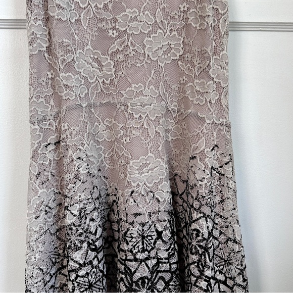 FREE PEOPLE Beige Oatmeal Lace Stretch Mini Dress Excellent Condition, Size L - Picture 9 of 16